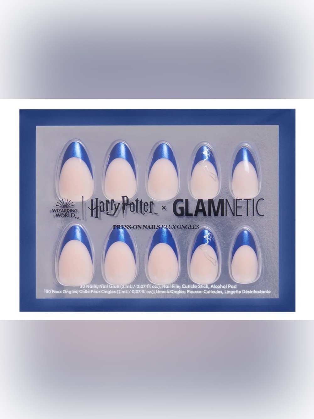 Glamnetic Ravenclaw French Tip Short Almond Press On Nails NIB